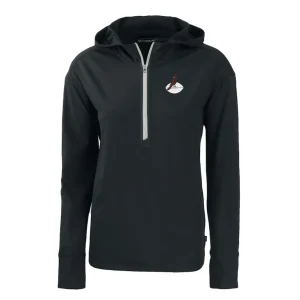 Arizona cardinals cutter buck womens throwback daybreak eco recycled half zip hoodie Black S