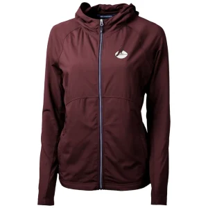 Arizona cardinals cutter buck womens throwback logo adapt eco knit hybrid recycled full zip hoodie Burgundy S