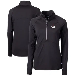 Arizona cardinals cutter buck womens throwback logo adapt eco knit stretch recycled half zip pullover top Black