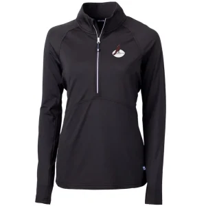 Arizona cardinals cutter buck womens throwback logo adapt eco knit stretch recycled half zip pullover top Black S