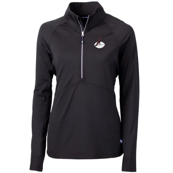 Arizona cardinals cutter buck womens throwback logo adapt eco knit stretch recycled half zip pullover top Black S