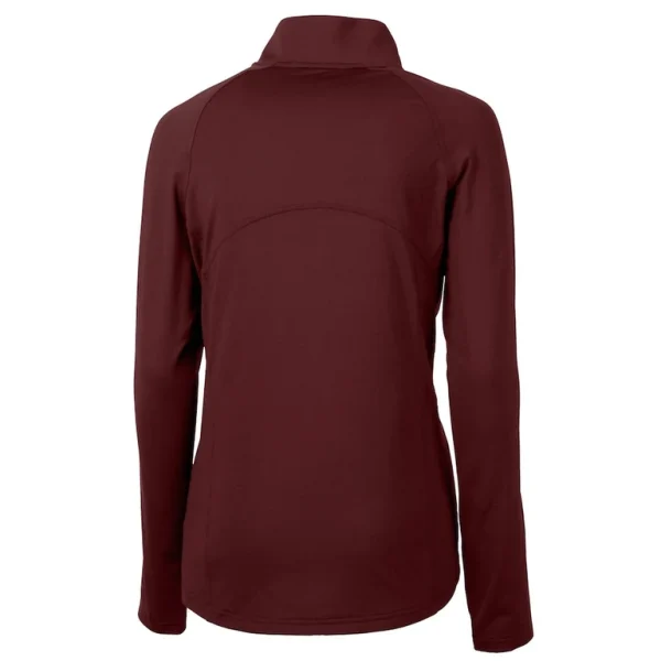 Arizona cardinals cutter buck womens throwback logo adapt eco knit stretch recycled half zip pullover top Burgundy M