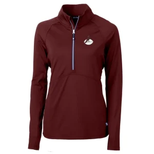 Arizona cardinals cutter buck womens throwback logo adapt eco knit stretch recycled half zip pullover top Burgundy S
