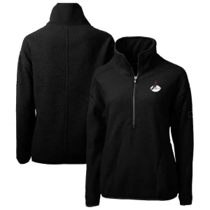 Arizona cardinals cutter buck womens throwback logo cascade eco sherpa fleece half zip pullover jacket Black