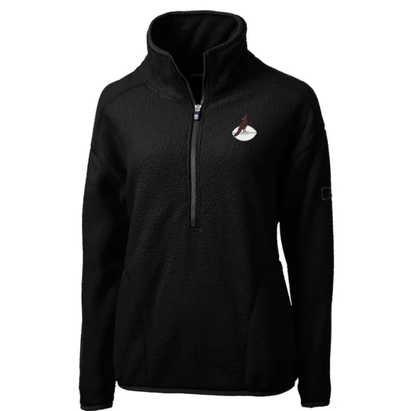 Arizona cardinals cutter buck womens throwback logo cascade eco sherpa fleece half zip pullover jacket Black S