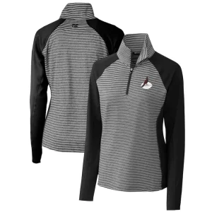 Arizona cardinals cutter buck womens throwback logo forge tonal stripe stretch half zip pullover top Black