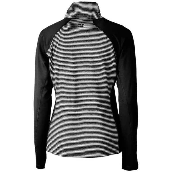 Arizona cardinals cutter buck womens throwback logo forge tonal stripe stretch half zip pullover top Black M