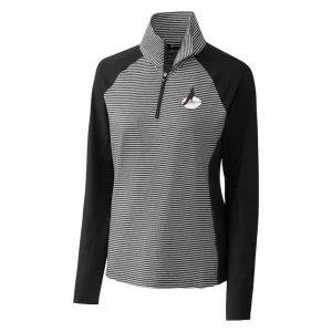 Arizona cardinals cutter buck womens throwback logo forge tonal stripe stretch half zip pullover top Black S
