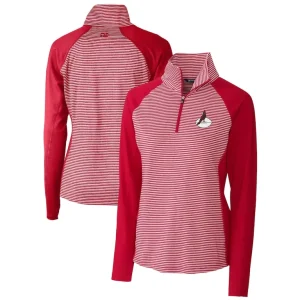 Arizona cardinals cutter buck womens throwback logo forge tonal stripe stretch half zip pullover top cardinal Cardinal
