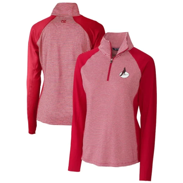 Arizona cardinals cutter buck womens throwback logo forge tonal stripe stretch half zip pullover top cardinal Cardinal