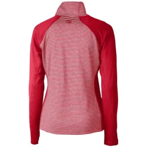 Arizona cardinals cutter buck womens throwback logo forge tonal stripe stretch half zip pullover top cardinal Cardinal M