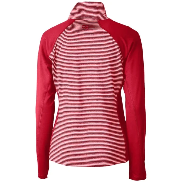 Arizona cardinals cutter buck womens throwback logo forge tonal stripe stretch half zip pullover top cardinal Cardinal M