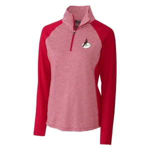 Arizona cardinals cutter buck womens throwback logo forge tonal stripe stretch half zip pullover top cardinal Cardinal S