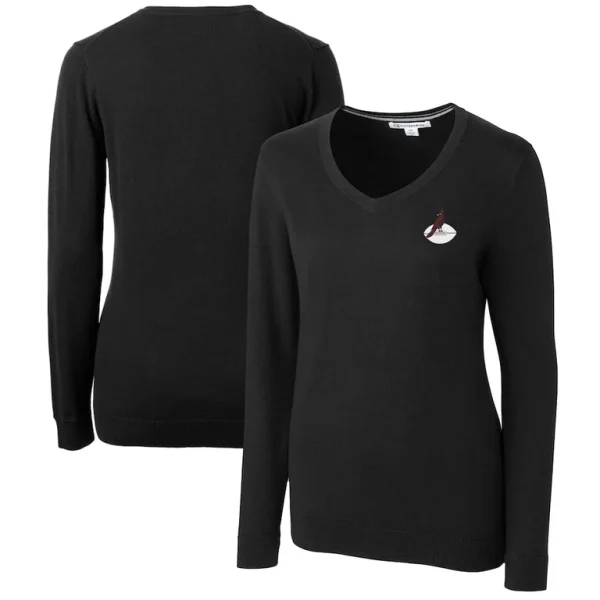 Arizona cardinals cutter buck womens throwback logo lakemont tri blend v neck sweater Black