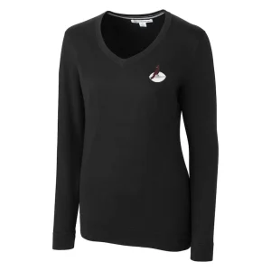 Arizona cardinals cutter buck womens throwback logo lakemont tri blend v neck sweater Black S