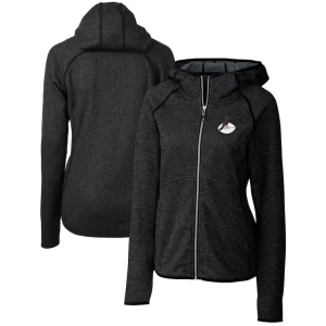 Arizona cardinals cutter buck womens throwback logo mainsail full zip jacket Heather charcoal