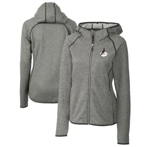 Arizona cardinals cutter buck womens throwback logo mainsail full zip jacket Heather gray