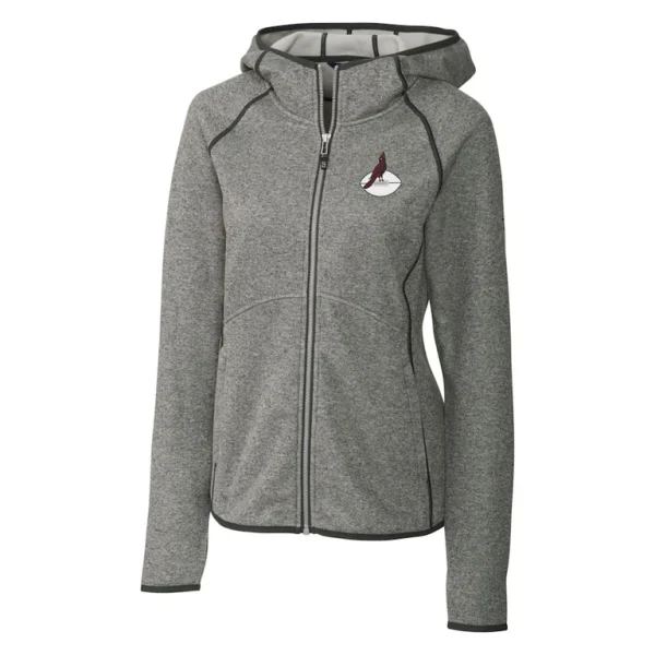 Arizona cardinals cutter buck womens throwback logo mainsail full zip jacket Heather gray S