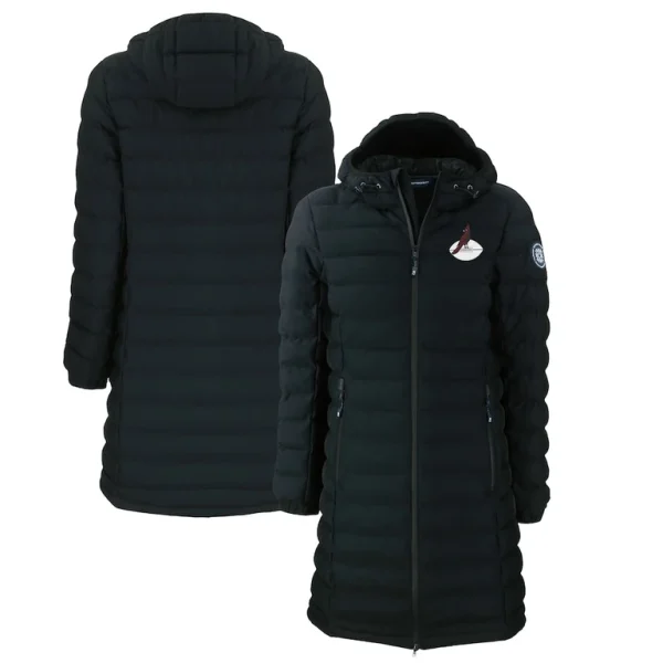 Arizona cardinals cutter buck womens throwback logo mission ridge repreve eco insulated full zip puffer jacket Black