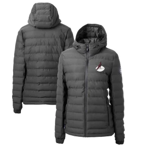 Arizona cardinals cutter buck womens throwback logo mission ridge repreve eco insulated full zip puffer jacket Gray