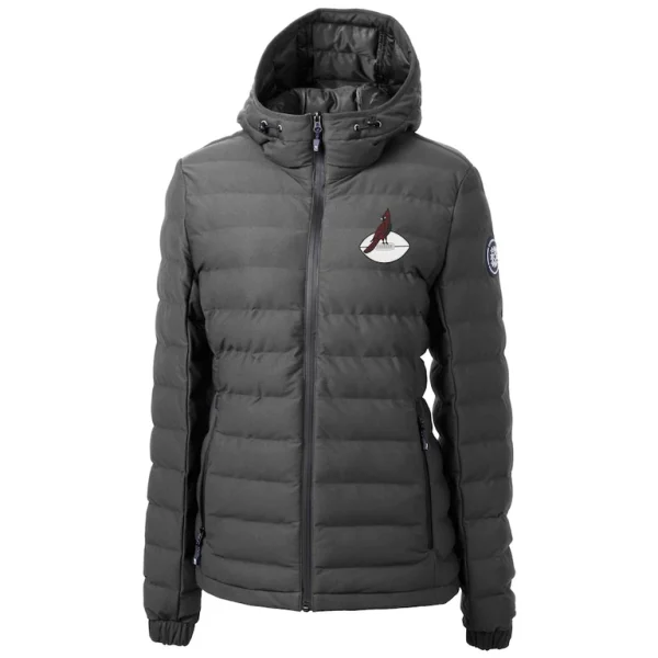 Arizona cardinals cutter buck womens throwback logo mission ridge repreve eco insulated full zip puffer jacket Gray S