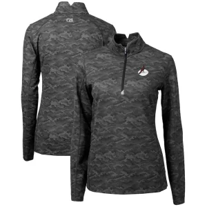 Arizona cardinals cutter buck womens throwback logo traverse camo quarter zip pullover top Black