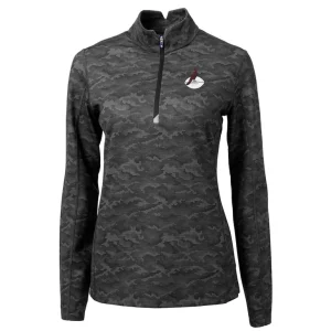 Arizona cardinals cutter buck womens throwback logo traverse camo quarter zip pullover top Black S