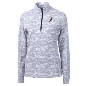 Arizona cardinals cutter buck womens throwback logo traverse camo quarter zip pullover top Charcoal S