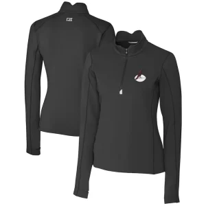 Arizona cardinals cutter buck womens throwback logo traverse stretch quarter zip pullover top Black