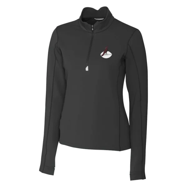 Arizona cardinals cutter buck womens throwback logo traverse stretch quarter zip pullover top Black S