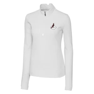 Arizona cardinals cutter buck womens throwback logo traverse stretch quarter zip pullover top White S