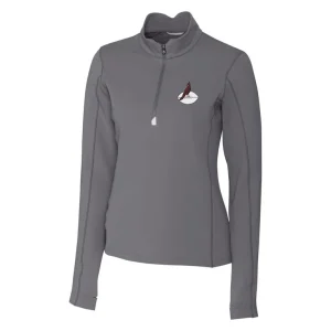 Arizona cardinals cutter buck womens throwback logo traverse stretch quarter zip pullover top steel Cardinal S