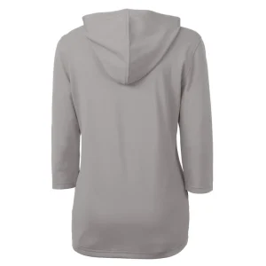 Arizona cardinals cutter buck womens throwback logo virtue eco pique 34 sleeve half zip pullover hoodie Gray M