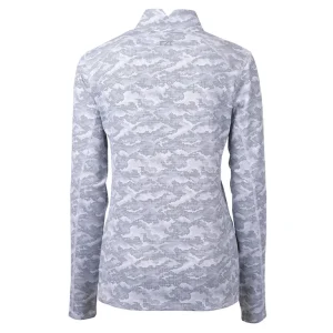 Arizona cardinals cutter buck womens traverse camo print stretch quarter zip pullover top Charcoal M