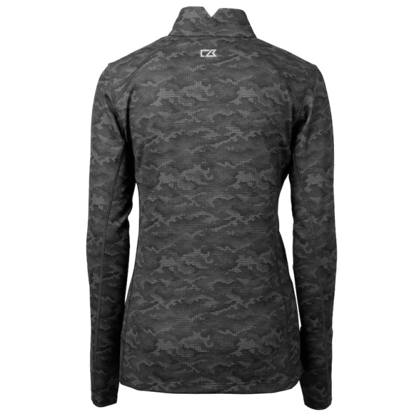 Arizona cardinals cutter buck womens traverse camo print stretch tri blend quarter zip top Black M