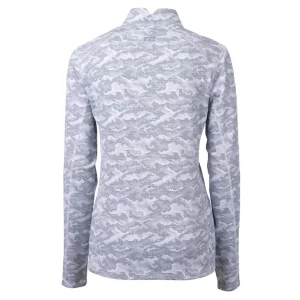 Arizona cardinals cutter buck womens traverse camo print stretch tri blend quarter zip top Gray M