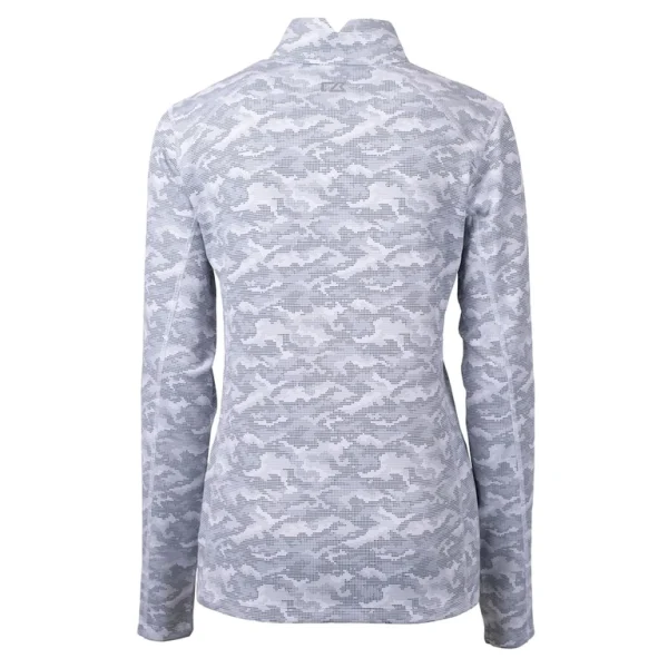 Arizona cardinals cutter buck womens traverse camo print stretch tri blend quarter zip top Gray M