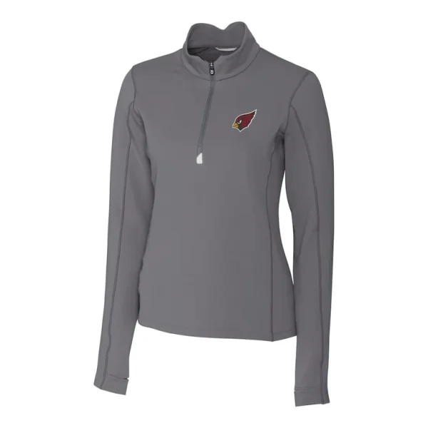Arizona cardinals cutter buck womens traverse half zip pullover jacket Gray