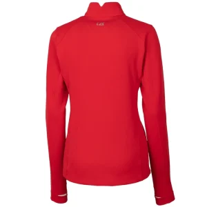 Arizona cardinals cutter buck womens traverse quarter zip pullover top Red M