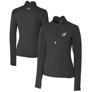 Arizona cardinals cutter buck womens traverse stretch drytec quarter zip top Black