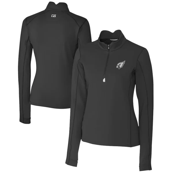 Arizona cardinals cutter buck womens traverse stretch drytec quarter zip top Black