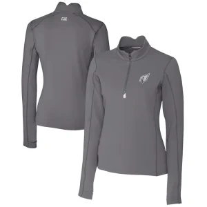 Arizona cardinals cutter buck womens traverse stretch drytec quarter zip top Gray