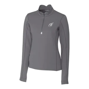 Arizona cardinals cutter buck womens traverse stretch drytec quarter zip top Gray S