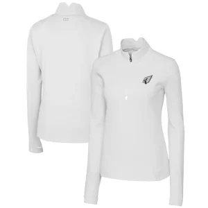 Arizona cardinals cutter buck womens traverse stretch drytec quarter zip top White
