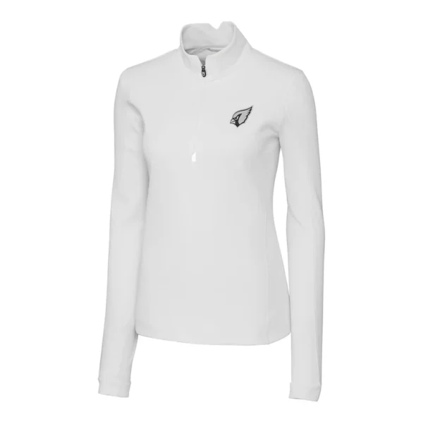 Arizona cardinals cutter buck womens traverse stretch drytec quarter zip top White S