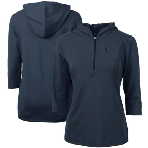 Arizona cardinals cutter buck womens virtue eco pique 34 sleeve half zip pullover hoodie Navy