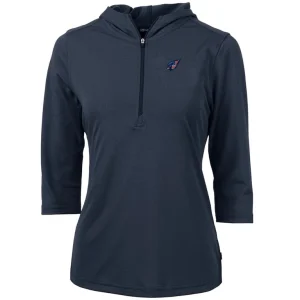 Arizona cardinals cutter buck womens virtue eco pique 34 sleeve half zip pullover hoodie Navy S