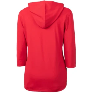 Arizona cardinals cutter buck womens virtue eco pique 34 sleeve half zip pullover hoodie Red M