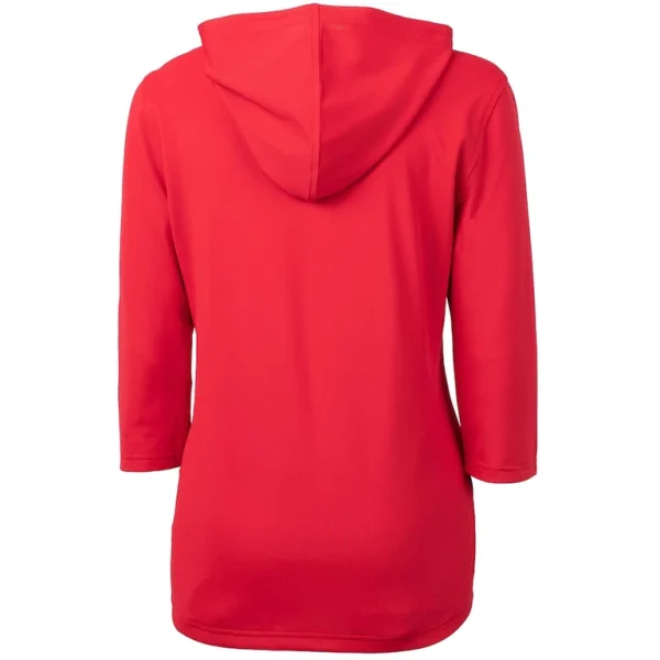Arizona cardinals cutter buck womens virtue eco pique 34 sleeve half zip pullover hoodie Red M
