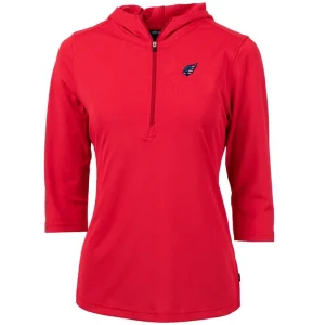Arizona cardinals cutter buck womens virtue eco pique 34 sleeve half zip pullover hoodie Red S